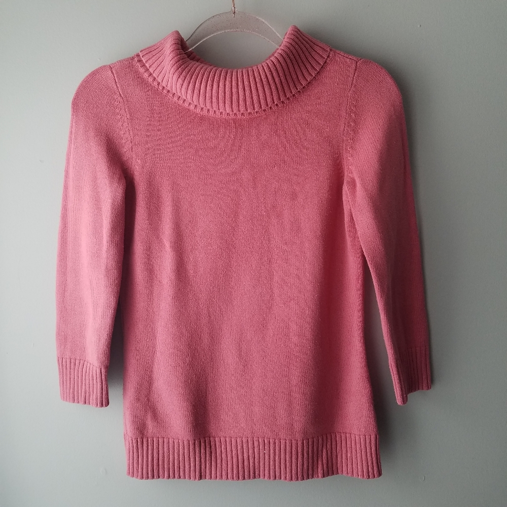 Talbots 3/4 Sleeve Sweater Pink Size Extra Small